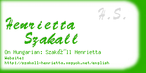 henrietta szakall business card